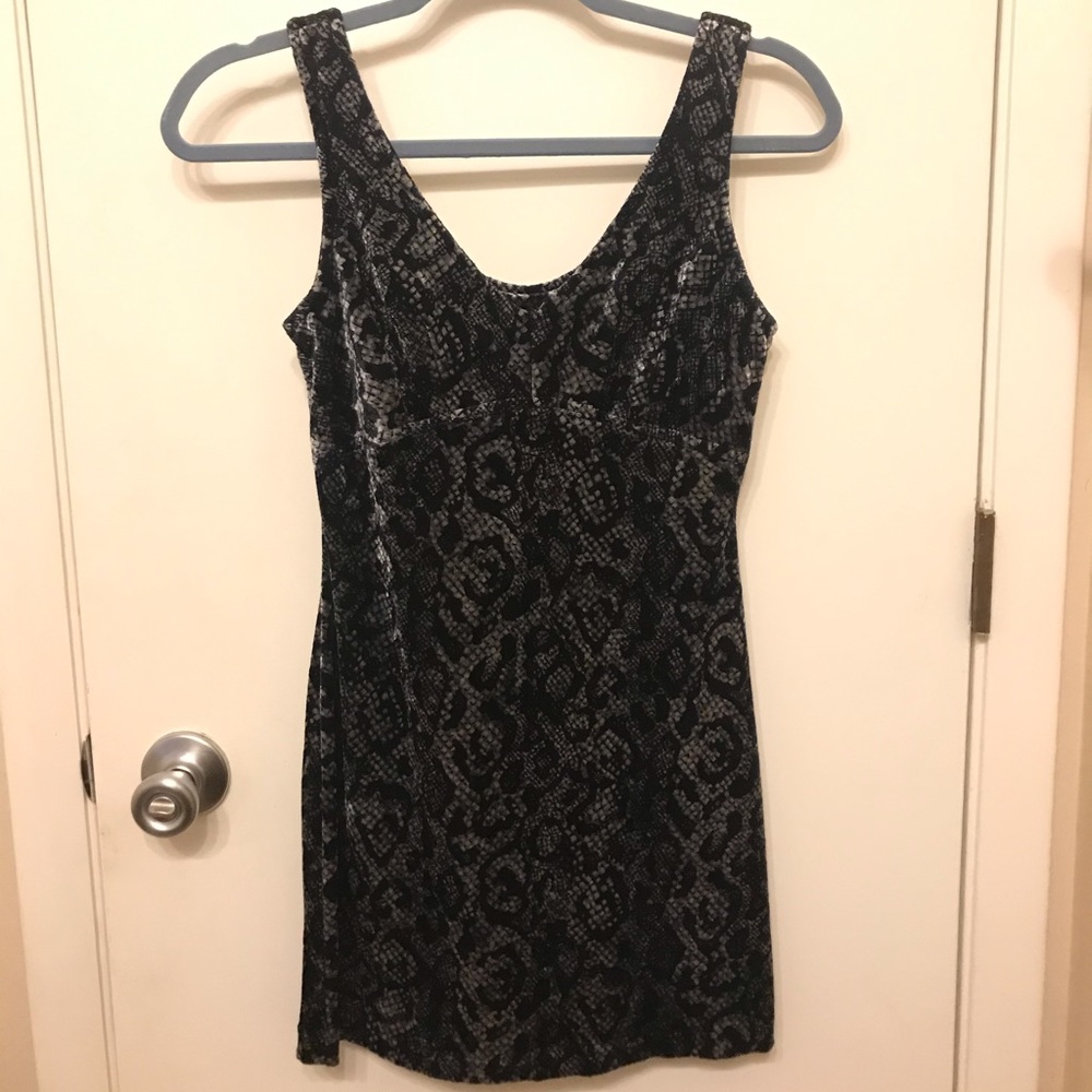 Crushed velvet snake design mini dress